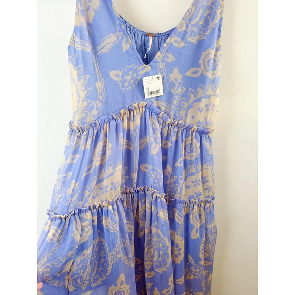 NWT Free People Maxi Dress Periwinkle floral print size S - Picture 9 of 16